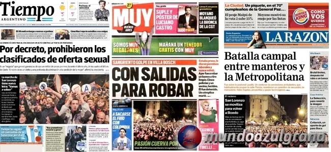 Los medios nacionales y la cobertura de la marcha cuerva